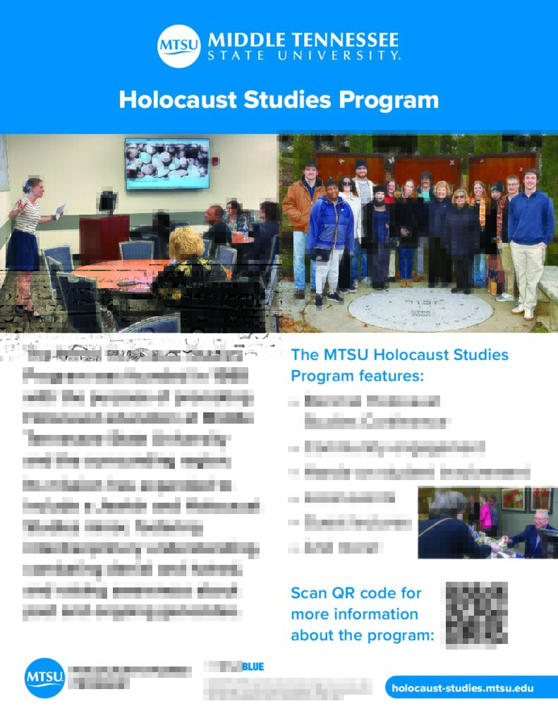 Holocaust Studies Program Flyer 26